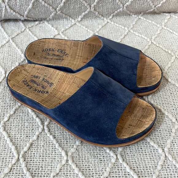Kork-Ease Shoes - Kork- Ease Tutsi Blue Suede Sandals Cork Sole